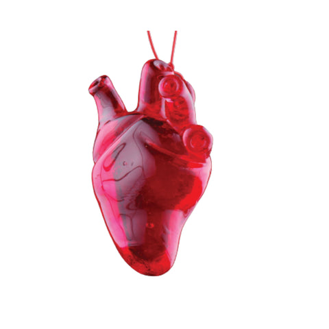 Heart donor pendanto rosa vidrio pirex al soplete pintura vitral